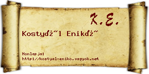 Kostyál Enikő névjegykártya